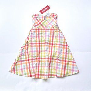 NWT Gymboree Girl Rainbow Plaid Woven Dress Size 3T